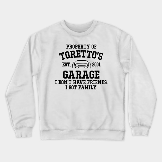 Torettos Garage Crewneck Sweatshirt by mariansar